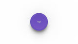 An image of the Logitech Scribe Share Button in purple.