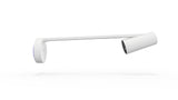 An image of the Logitech Scribe in front of a white background. The camera lens is pointing towards the left-hand side of the frame.