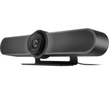 A product image of the Logitech MeetUp angled to one side.